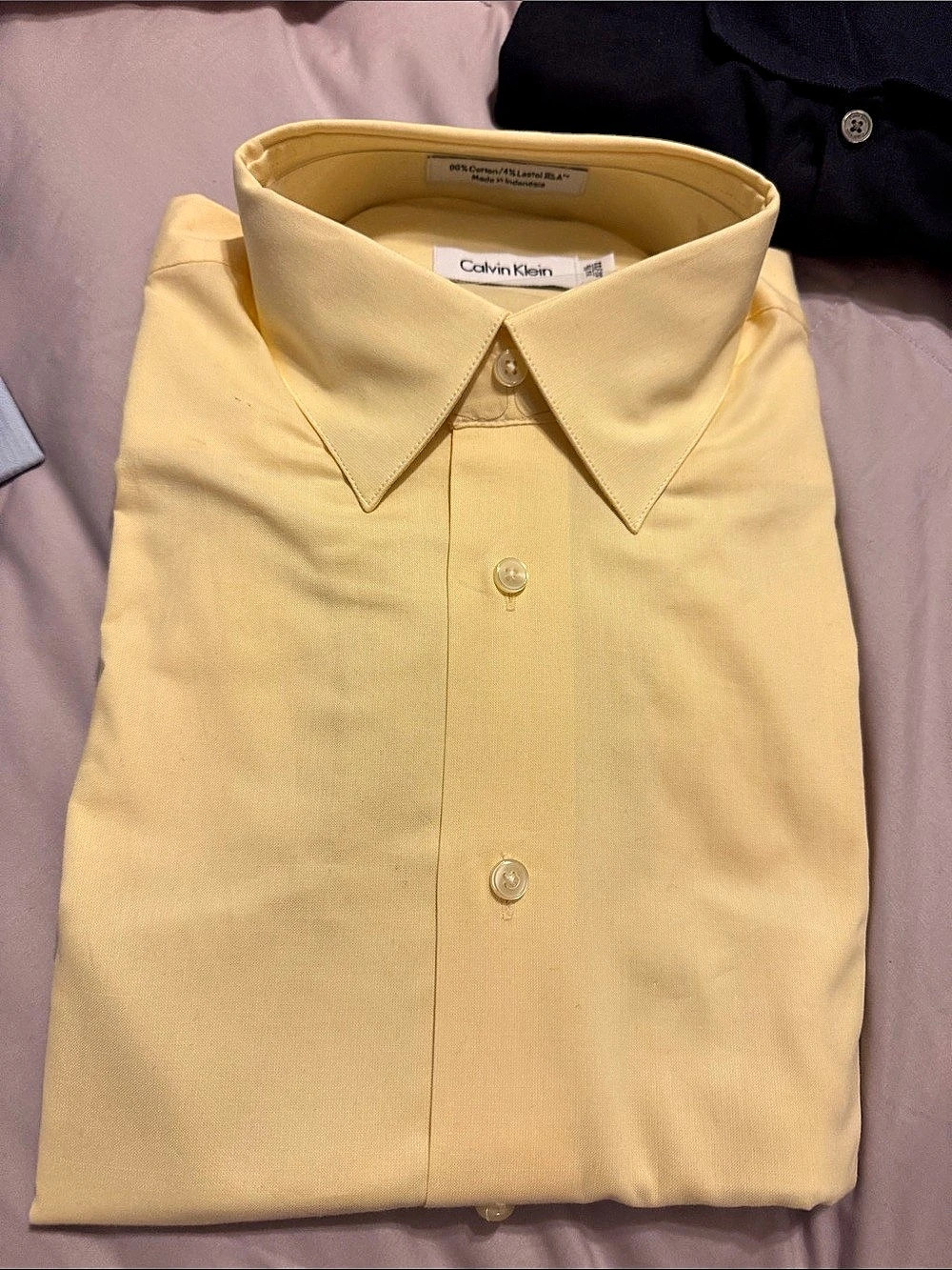 Calvin Klein LS Stretch Sundew Dress Shirt Yellow Waist 151⁄2-32/33